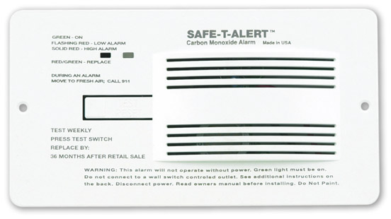 Mti Industries 65-542-P-Wt Safe T Alert Carbon Monoxide Alarm Flush Mount 