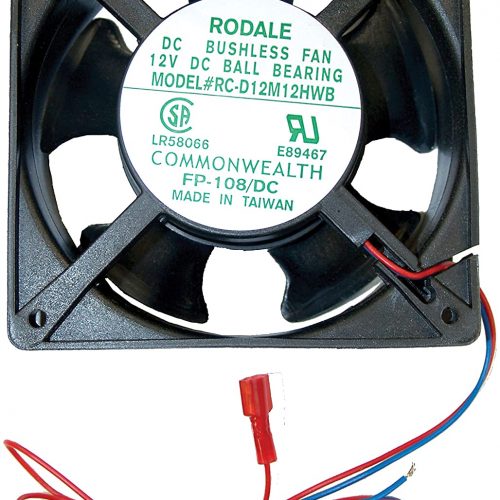Features 105 CFM Designed for double door or 6 cubic foot or larger applications Power: 12V DC Dimensions: 4-1/2" x 4-1/2" Kit contains on/off switch, 6' wiring, sensor and mounting brackets