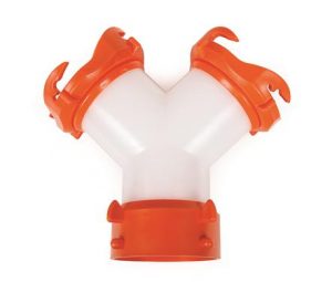 Sewer Hose Connector; RhinoFLEX (TM); For Connecting Two Sewer Hoses To The Same Dump Station; Wye Fitting; Orange