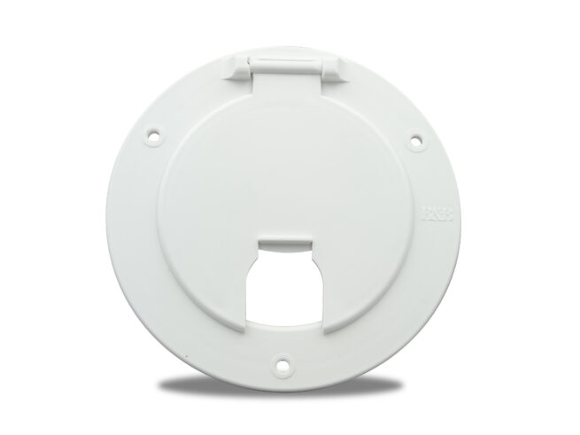 Deluxe Round Electric Cable Hatch without Back – Polar White 94331