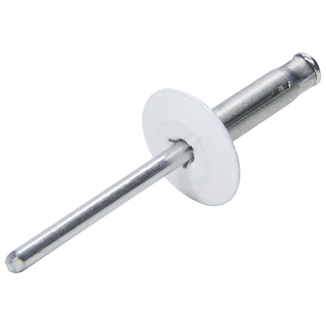 Allstar Performance  Lg Hd Rivet 250Pk White Flange Type Alum Mandrel