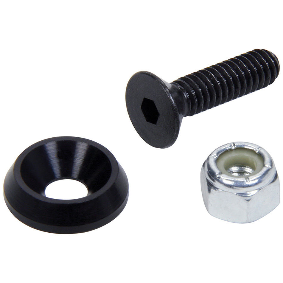 Allstar Performance Countersunk Bolts 1/4in w/ 3/4in Washer Blk 10pk