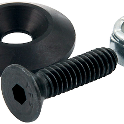 Allstar Performance Countersunk Bolts #10 w/1in Washer Black 10pk