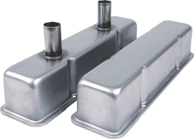 Allstar Performance  Valve Covers SBC Steel Raw w/Tubes