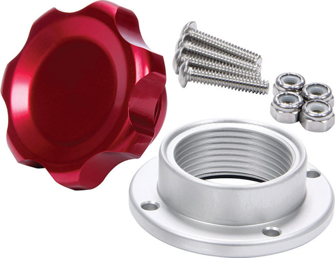 Allstar Performance  Filler Cap Red with Bolt-In Alum Bung Small