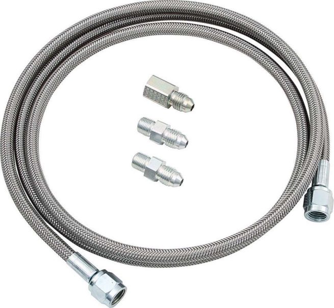 EZ-LINES 36" -4 AN Gauge Line Kit - Oil/Fuel Pressure Hose With 1/8 Male/Female Fittings - IMCA NHRA SBC