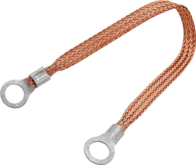 Allstar Performance  Copper Ground Strap 9in w/ 3/8in Ring Terminals