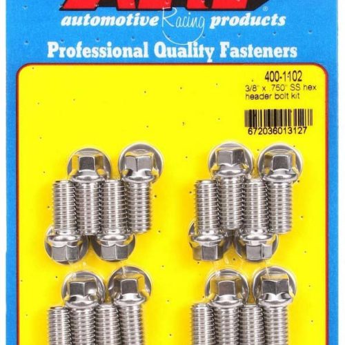 S/S Header Bolt Kit - 3/8 x .750 UHL (16)