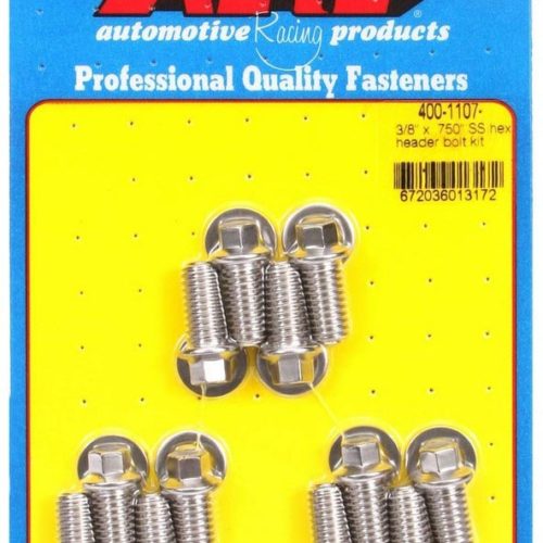 S/S Header Bolt Kit - 3/8 x .750 UHL (12)