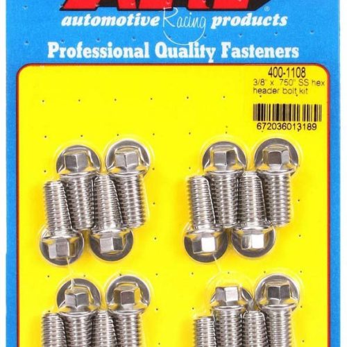 S/S Header Bolt Kit - 3/8 x .750 UHL (16)