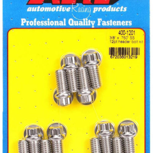 S/S Header Bolt Kit - 3/8 x .750 UHL (12)