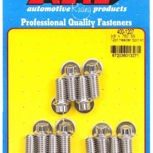 S/S Header Bolt Kit - 3/8 x .750 UHL (12)