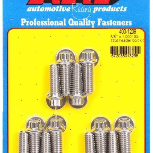 S/S Header Bolt Kit - 3/8 x 1.00 UHL (12)