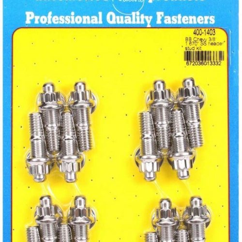 S/S Header Stud Kit - 3/8in x 1.670in OAL (16)