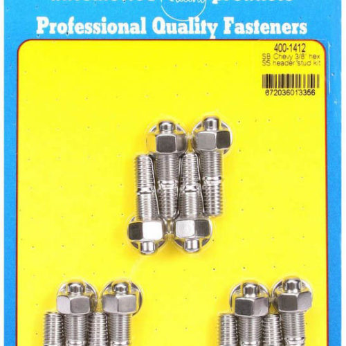 S/S Header Stud Kit - 3/8 x 1.670 OAL (12)