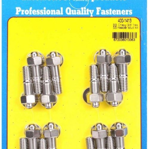 S/S Header Stud Kit - 3/8in x 1.670in OAL (16)