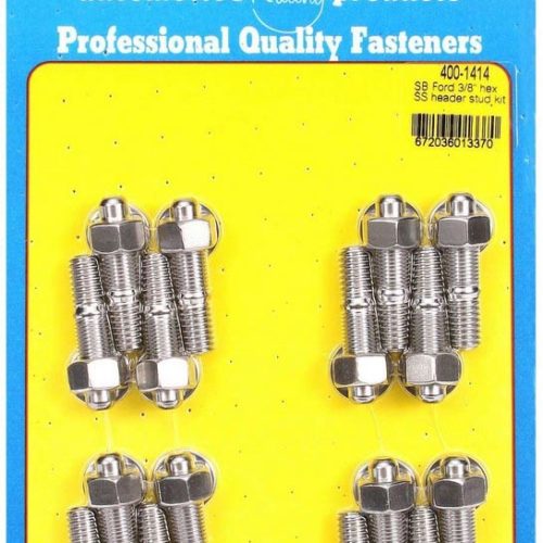 S/S Header Stud Kit - 3/8in x 1.670in OAL (16)