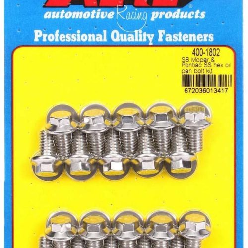 Oil Pan Bolt Kit 6pt SS SBM & Pontiac V8