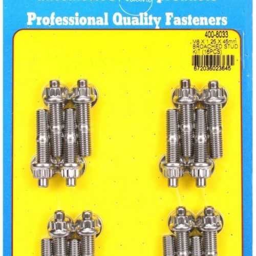 S/S Stud & Nut Kit (16) 8mm x 1.25in x 45mm