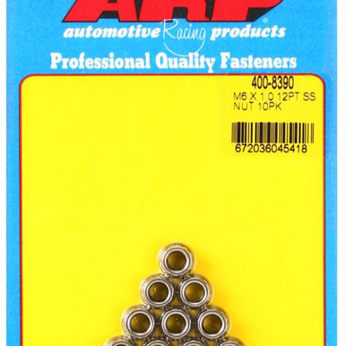6mm x 1.00 12pt Nuts 10pk Stainless Steel