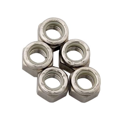 S/S 6pt. Fine Nyloc Nuts - 3/8-24 (5)