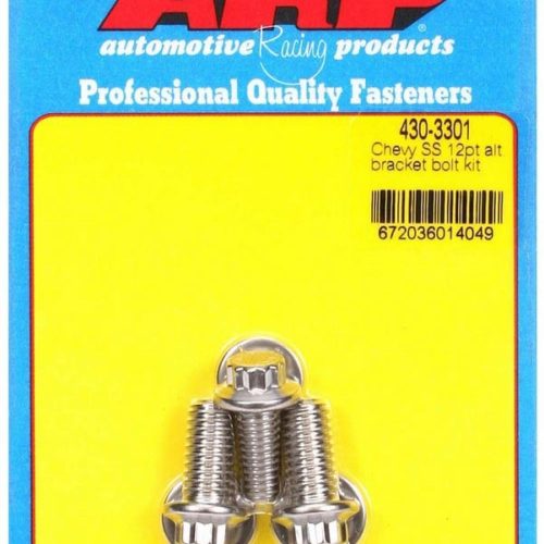 S/S Chevy Alternator Bracket Bolt Kit 12pt.