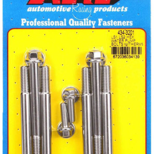 S/S W/P & Thermostat Hsg Bolt Kit - 6pt. LS1/LS2