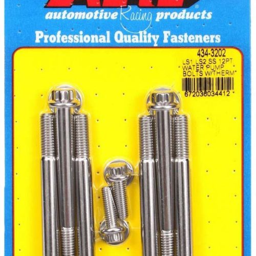S/S W/P & Thermostat Hsg Bolt Kit - 12pt. LS1/LS2