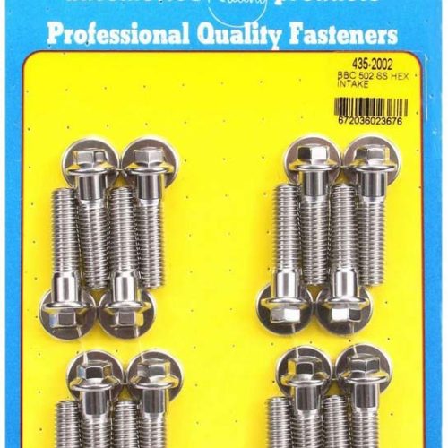 BBC S/S Intake Bolt Kit - 6pt. 502