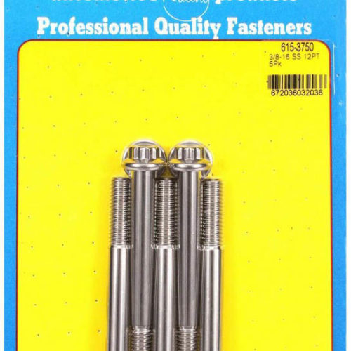 S/S Bolt Kit - 12pt. (5) 3/8-16 x 3.750