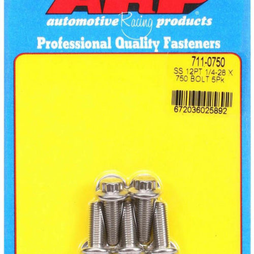 S/S Bolt Kit - 12pt. (5) 1/4-28 x .750