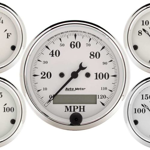 Old Tyme White Gauge Kit Elec. Speedo