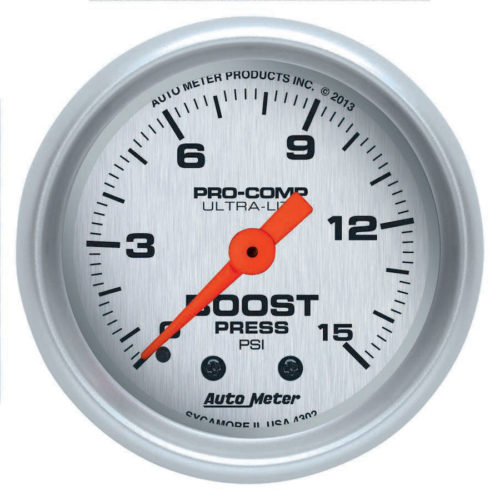 2-1/16 U/L Boost Gauge 0-15psi