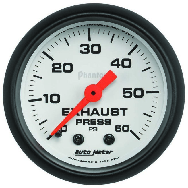 Exhaust Pressure Gauge 0-60psi Phantom Series