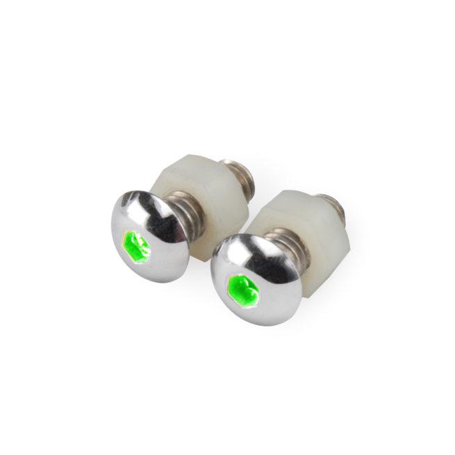 Lighted Button Head Bolt Pair Green