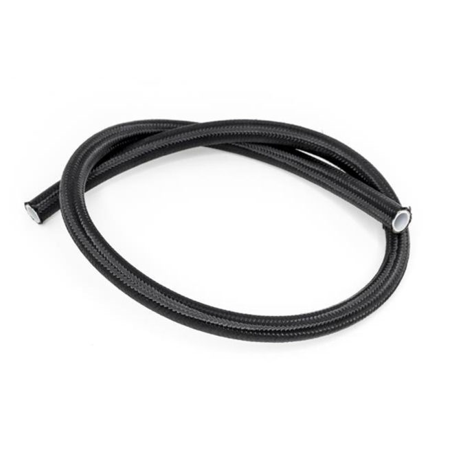 #8 Black Nylon Braided PTFE Hose  3 feet