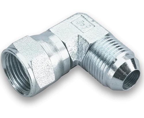 #4 Female to #4 Male Steel 90 Deg Adapter