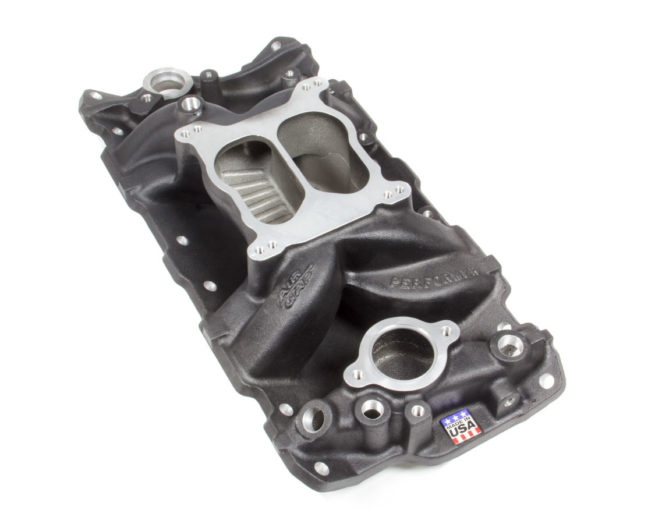 SBC Performer Air Gap Manifold - 262-400 Black