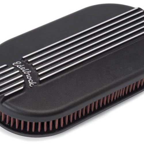 Billet Alum. Single Carb A/C - Small Oval- Black