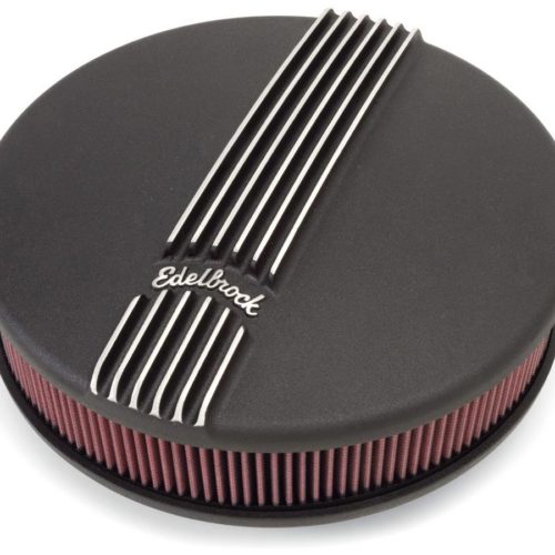 Billet Alum. Single Carb A/C - Small Round- Black