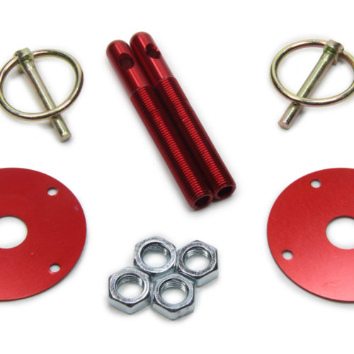Hood Pin Kit  3/8in Alum Red 2-pack