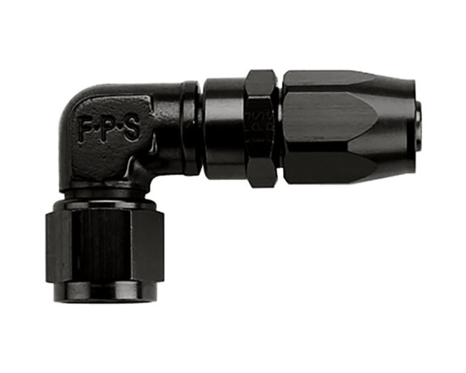 Hose Fitting #20 90 Degr Black - Low Pro-File