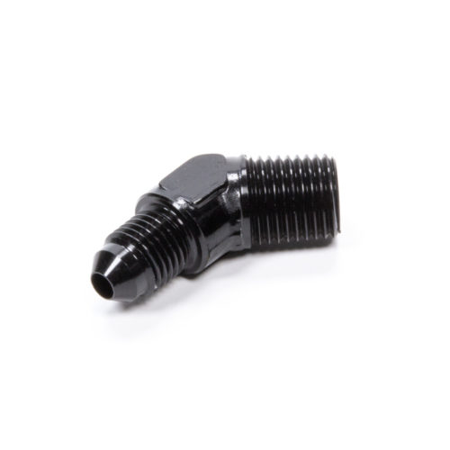 45 Deg Adapter Fitting #4 x 1/4 MPT Black