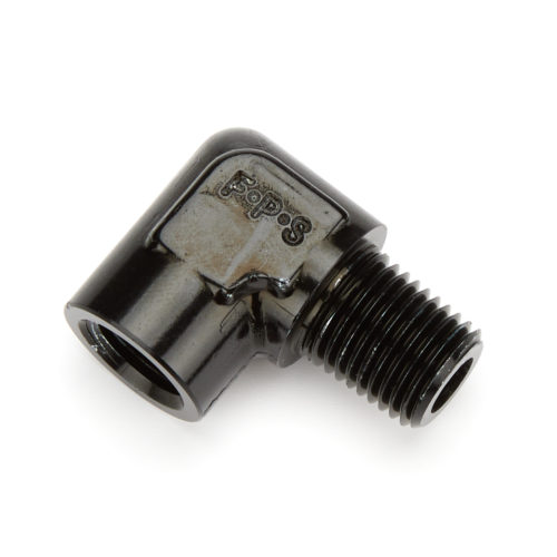 1/4 NPT 90-Deg Fitting Male/Female - Black