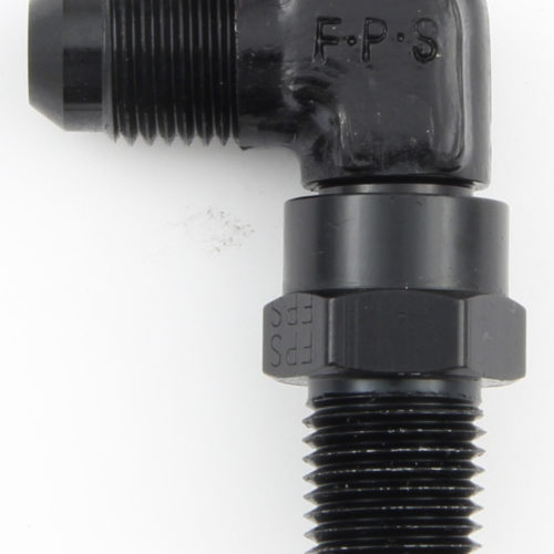 #10 x 1/2 MPT 90 Deg Swivel Adapter Black