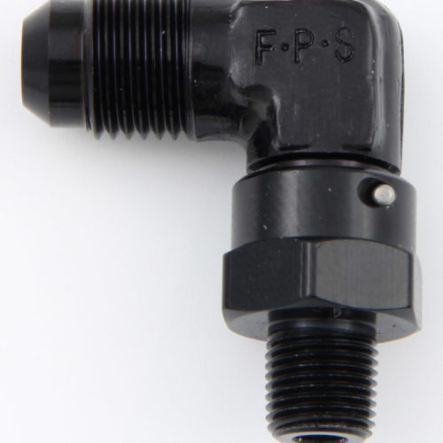 #6 x 1/8 MPT 90 Deg Swivel Adapter Black