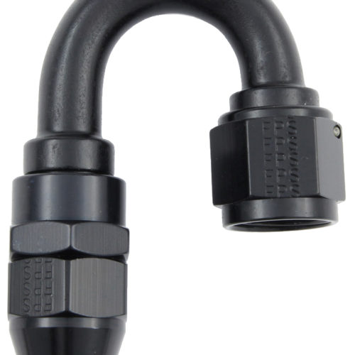 Hose Fitting #6 180 Deg PTFE Black