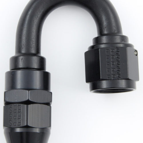 Hose Fitting #8 180 Deg PTFE Black