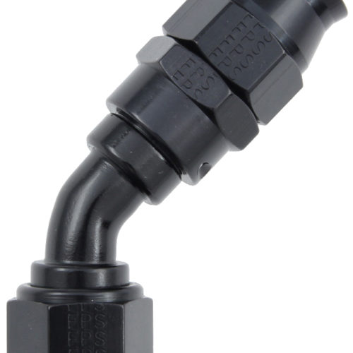 Hose Fitting #8 45 Deg PTFE Black