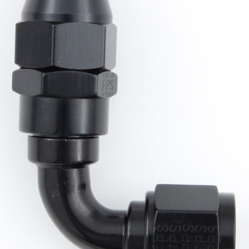 Hose Fitting #8 90 Deg PTFE Black